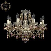 Люстра подвесная хрустальная 11.21.8.200.Gd.Sp.R777 Богемиа Арт Классик прозрачная на 8 ламп, основание золотое в стиле классический Люстра подвесная хрустальная 11.21.8.200.Gd.Sp.R777 Богемиа Арт Классик прозрачная на 8 ламп, основание золотое в стиле классический